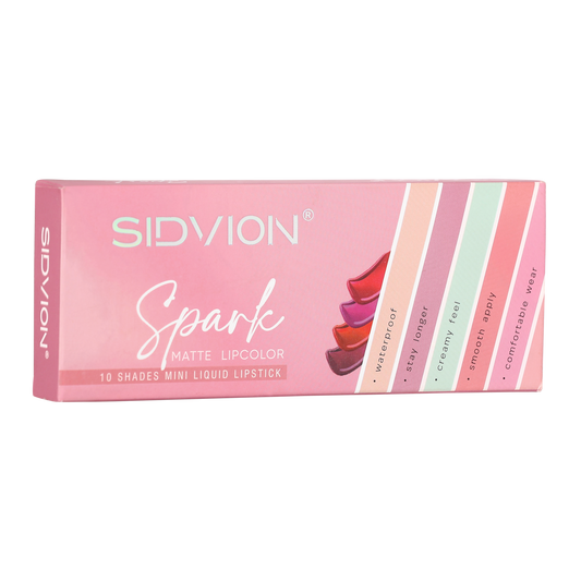 Long Lasting Lipsticks Waterproof Set of 10 Multicolor