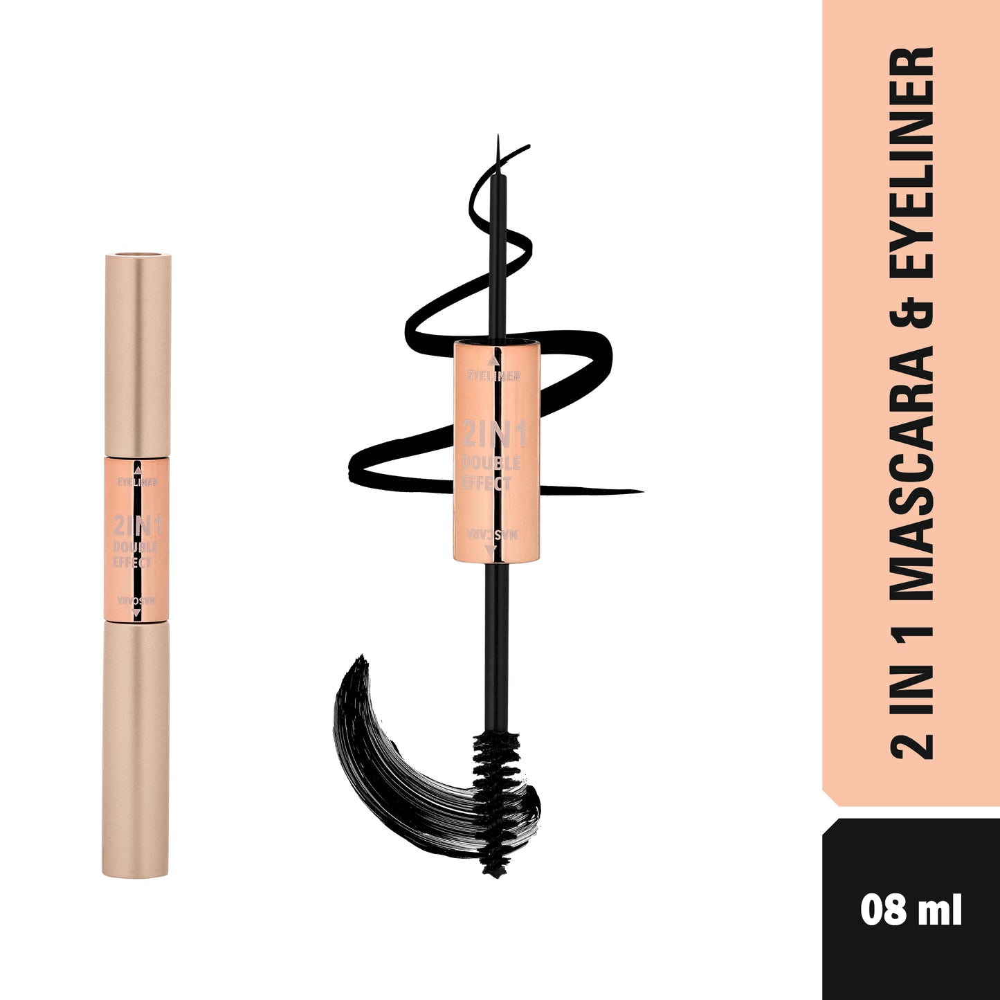 SIDVION Dual Action 2-in-1 Eyeliner & Mascara |Smudge-Proof & Waterproof Eye Makeup Duo